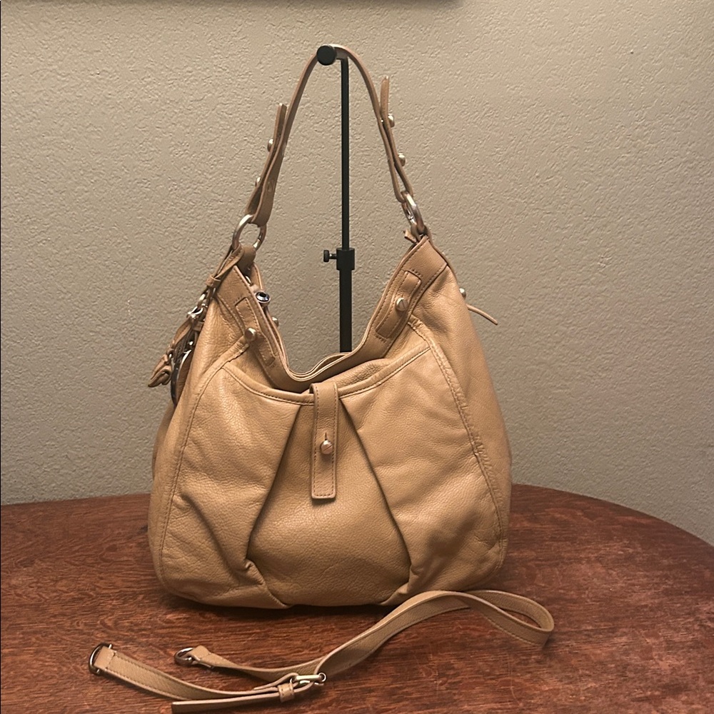 Henri Bendel Tan Leather Hobo Bag with Extra Strap